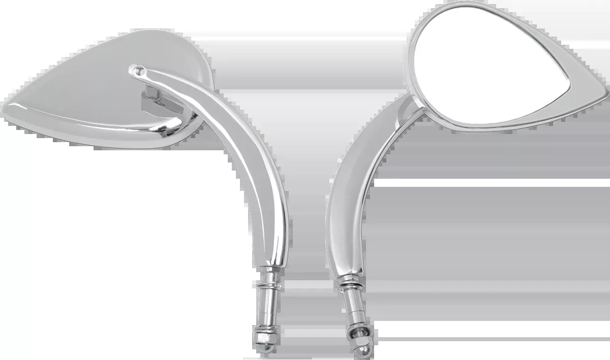 Drag Specialties Chrome Teardrop Screw in Side View Motorcycle Mirror Set