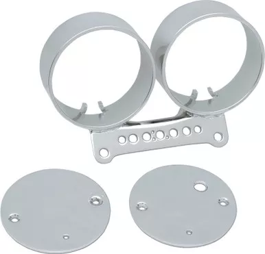 Drag Specialties Dual Gauge Bracket -Chrome-2210-0198
