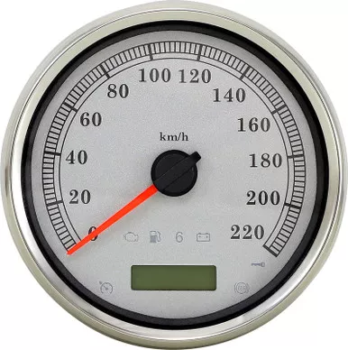 Drag Specialties Electronic Speedometer - Silver - 220 KPH-2210-0465