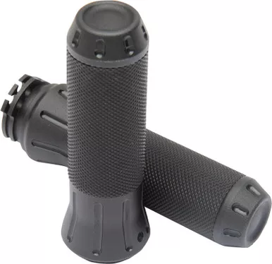 Drag Specialties Grips - Custom - Shot-Peened - Black-0630-1614