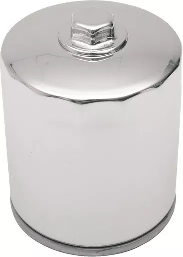 Drag Specialties Magnetic Ring Oil Filter - Chrome - With Nut - 3 1/4"-0712-0008