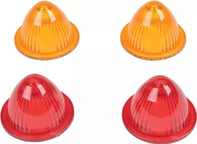 Drag Specialties Mini Retro-Style Lens Kit - Amber/Red-2020-0120