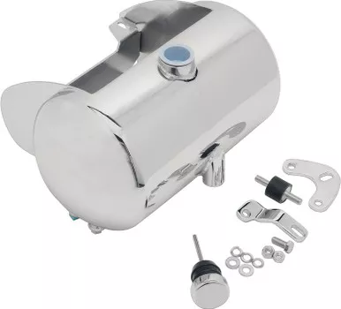 Drag Specialties Oil Tanks - Chrome - Domed - Center Fill-0710-0021