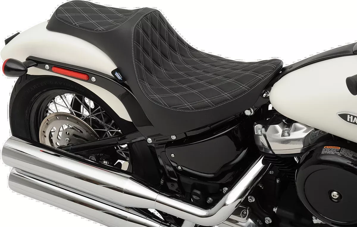 Drag Specialties Predator Silver Diamond Seat fits 2018-2025 Harley Softail FXBB