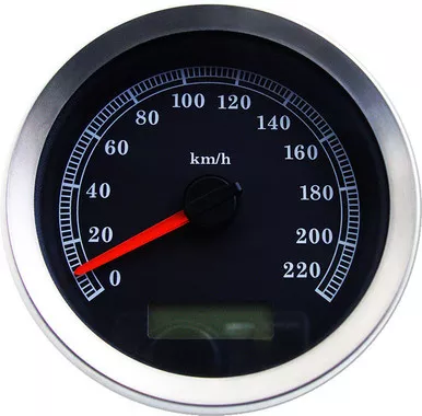 Drag Specialties Programmable Speedometer - Black Face - KM/H-2210-0460