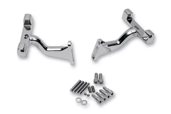 Drag Specialties Raised Passenger Floorboard Mounts for '93-23 FLHT/FLHR/FLTR Models -Chrome