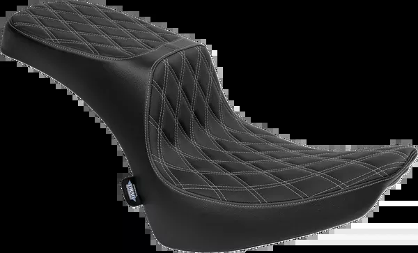 Drag Specialties Seats Performance Predator 2-Up Seat – Vinyl – Double Diamond – Silver Thread – FL ’00-’17