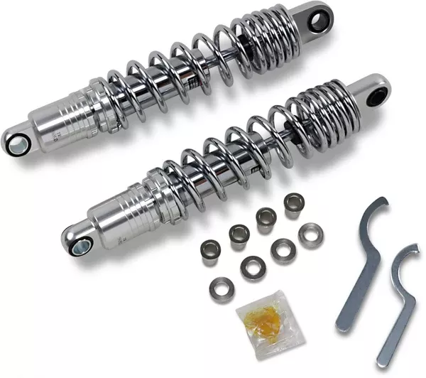 Drag Specialties Shocks Premium Ride-Height Adjustable Shocks – 13.5″ – Heavy Duty – Chrome