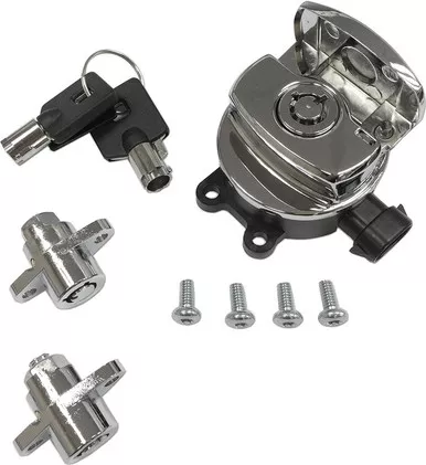 Drag Specialties Side Hinge Ignition Switch with Saddlebag Lock - Chrome-2106-0411