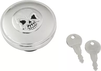 Drag Specialties Skull Locking Gas Cap – Chrome – Vented-0703-0688
