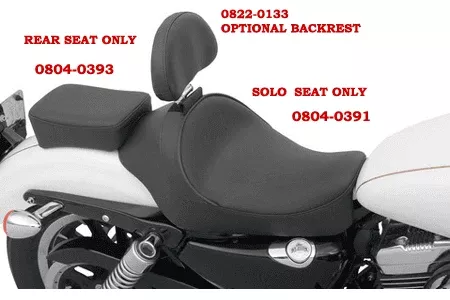 Drag Specialties Solo Front Seat for '04-Up XL-Smooth (Solo Seat Only)