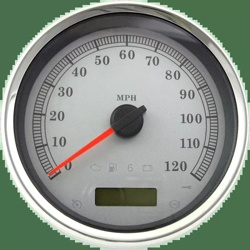 Drag Specialties Speedometer Slvr MPH 5"