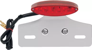 Drag Specialties Taillight/License Plate Mount - Cat Eye -Red Lens - Clear LED-2010-0387