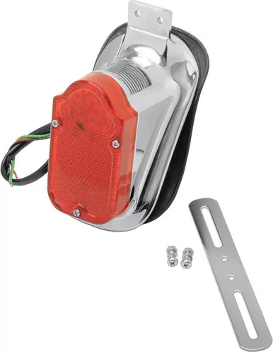 Drag Specialties Tombstone Taillight/License Plate Mount - Top Tag - Red Lens-2010-0562