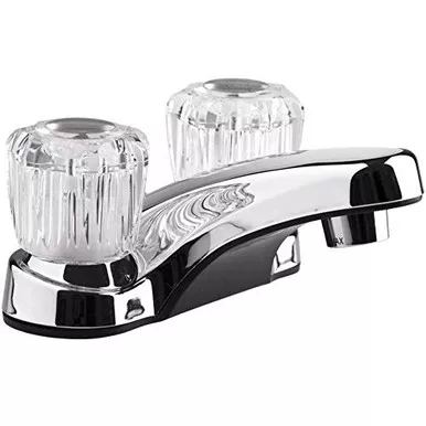 Dura Faucet DF-PL700A-CP RV Bathroom Sink Faucet 2-Handle Clear Knobs Chrome