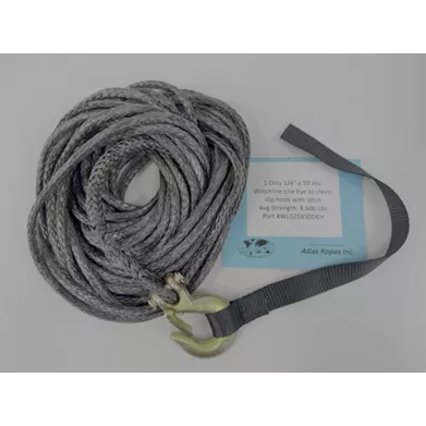DYNEEMA SYNTHETIC ROPE 1/4IN X 50FT WINCH LINE