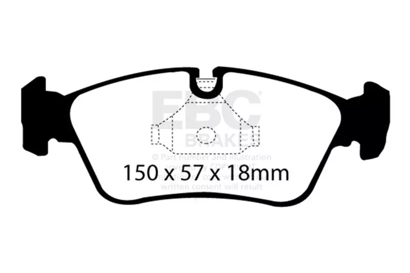 EBC 2.5 Yellowstuff Front Brake Pads DP41211R fits 1999 BMW 318ti / 2000 BMW 323Ci / 1999-2000 BMW 323i / 1999 BMW 323is / 2001-2006 BMW 325i / 2001-2005 BMW 325xi / 2000 BMW 328Ci / 1999-2000 BMW 328i