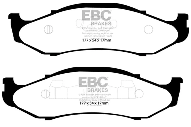 EBC 82mm High Rotors Yellowstuff Front Brake Pads fits 1997-2006 Jeep Cherokee, Grand Cherokee, Wrangler