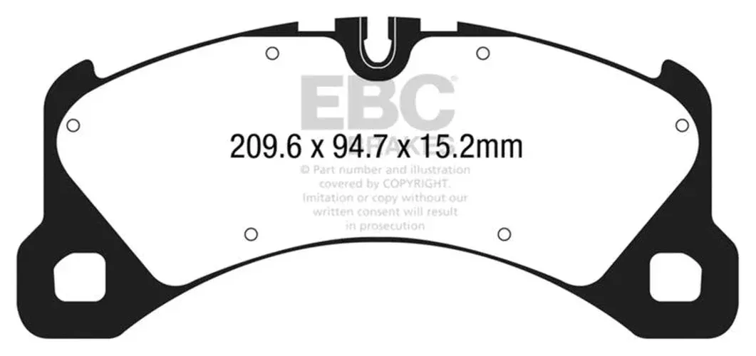 EBC Cast Iron Rotors Only Yellowstuff Front Brake Pads fits 2015-2023 Porsche Macan, Panamera