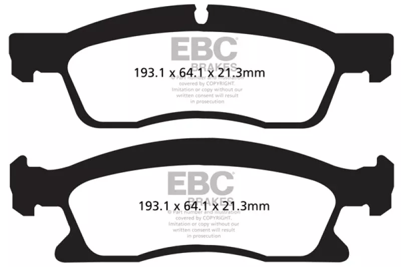 EBC DP62136 Greenstuff Front Brake Pads fits 2013-2023 Dodge Durango Citadel / 2013 Dodge Durango Crew / 2017-2022 Dodge Durango GT / 2020-2022 Dodge Durango GT Plus