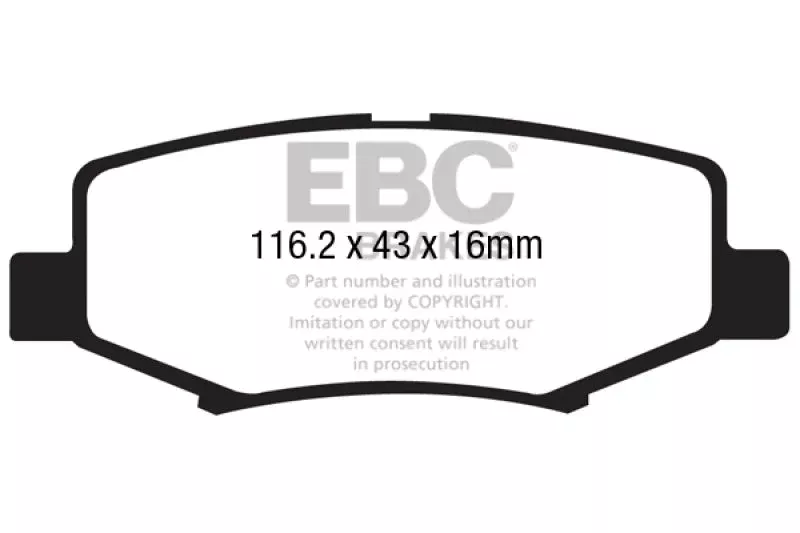 EBC Extra Duty Rear Brake Pads fits 2010-2011 Dodge Nitro Detonator / 2010-2011 Dodge Nitro Heat / 2007-2009 Dodge Nitro R/T / 2009-2011 Dodge Nitro SE