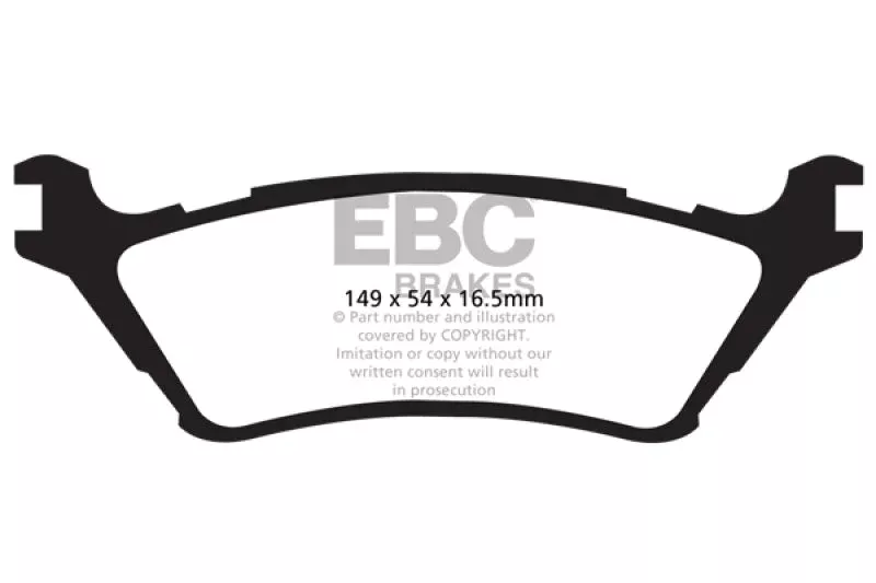 EBC Extra Duty Rear Brake Pads fits 2012-2014 Ford F-150 FX2 / 2012-2014 Ford F-150 FX4 / 2012 Ford F-150 Harley-Davidson Edition / 2012-2021 Ford F-150 King Ranch