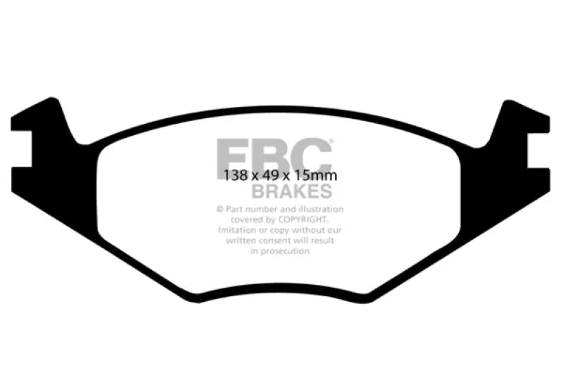EBC Greenstuff Front Brake Pads fits 1986-1993 Volkswagen Cabriolet / 1985-1995 Volkswagen Golf / 1984-1992 Volkswagen Jetta / 1983-1988 Volkswagen Quantum