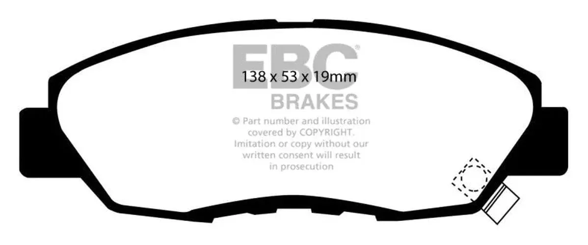 EBC Greenstuff Front Brake Pads fits 1997-1998 Acura CL / 1997-1999 Acura CL Premium / 1997-2001 Acura Integra GS / 1997-2001 Acura Integra GS-R