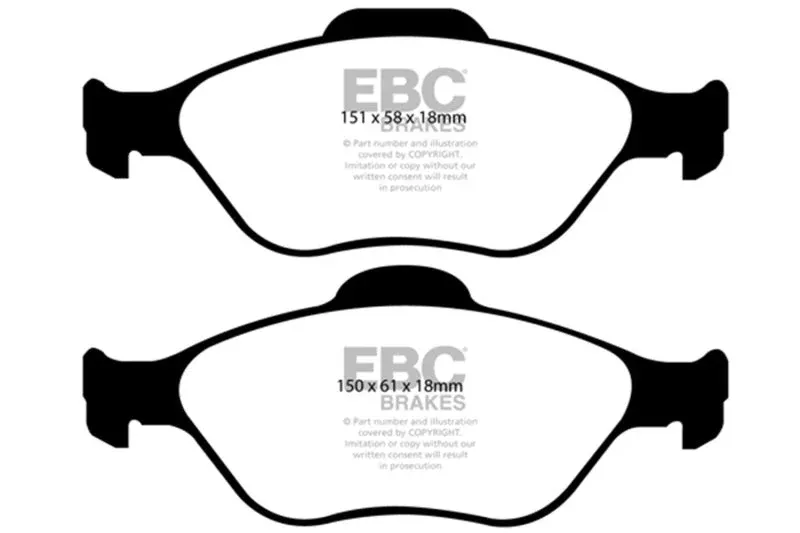 EBC Greenstuff Front Brake Pads fits 2005-2011 Lotus Elise / 2011 Lotus Elise R / 2008-2011 Lotus Elise SC / 2006 Lotus Exige