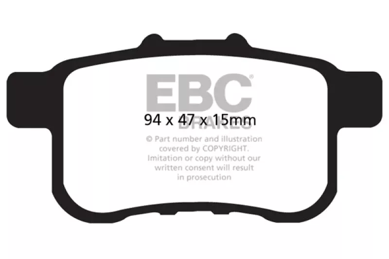 EBC Greenstuff Rear Brake Pads fits 2009-2014 Acura TSX / 2012-2014 Acura TSX Special Edition / 2010-2014 Acura TSX V6 / 2007-2017 Honda Accord EX