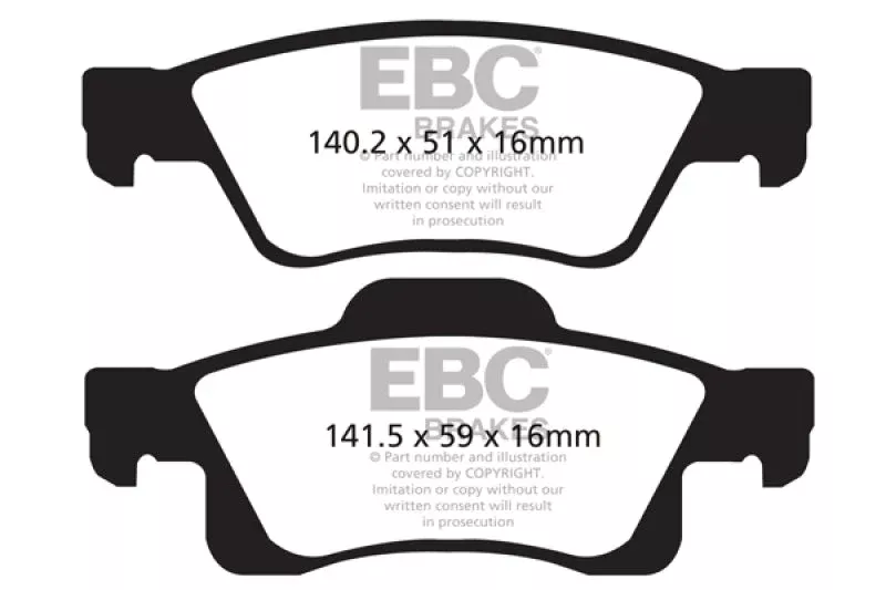 EBC Greenstuff Rear Brake Pads fits 2011-2023 Dodge / Jeep