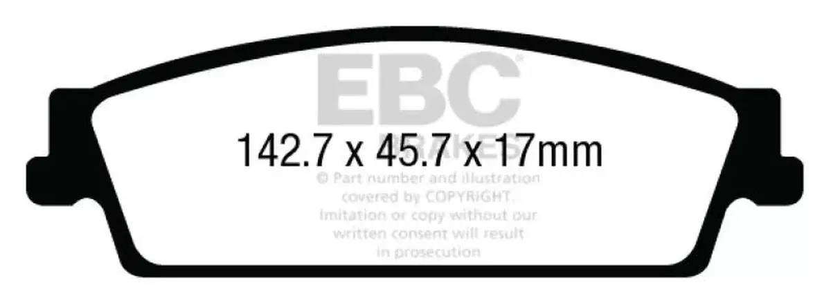 EBC Greenstuff Rear Brake Pads fits 2015-2020 Cadillac Escalade / 2015-2021 Cadillac Escalade Luxury / 2015-2020 Cadillac Escalade Platinum / 2015-2016 Cadillac Escalade Premium