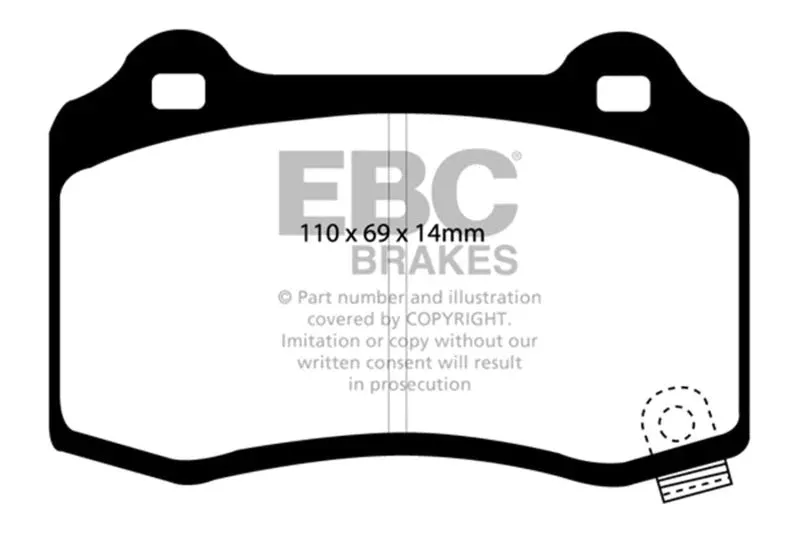 EBC Greenstuff Rear Brake Pads fits 2018-2022 Dodge Durango Citadel / 2018-2022 Dodge Durango GT / 2020-2022 Dodge Durango GT Plus / 2018-2022 Dodge Durango Pursuit
