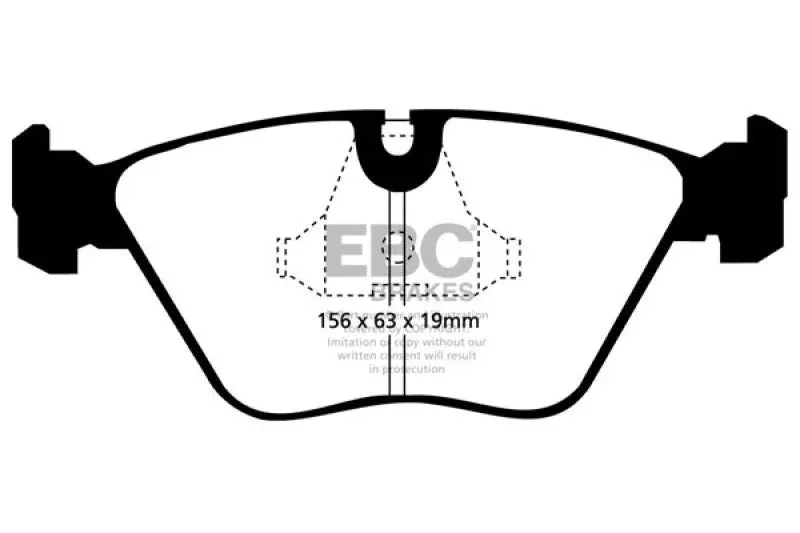 EBC Redstuff Front Brake Pads fits 1989-1995 BMW 525i / 1993 BMW 525it / 1994-1995 BMW 530i / 1989-1993 BMW 535i / 1994-1995 BMW 540i / 1988-1992 BMW 735i / 1988-1992 BMW 735il / 1993-1995 BMW 740i