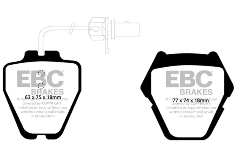 EBC Redstuff Front Brake Pads fits 1999-2004 Audi A6 Quattro Avant / 1999-2004 Audi A6 Quattro / 2001-2005 Audi Allroad Quattro / 2001-2002 Audi S4 Avant