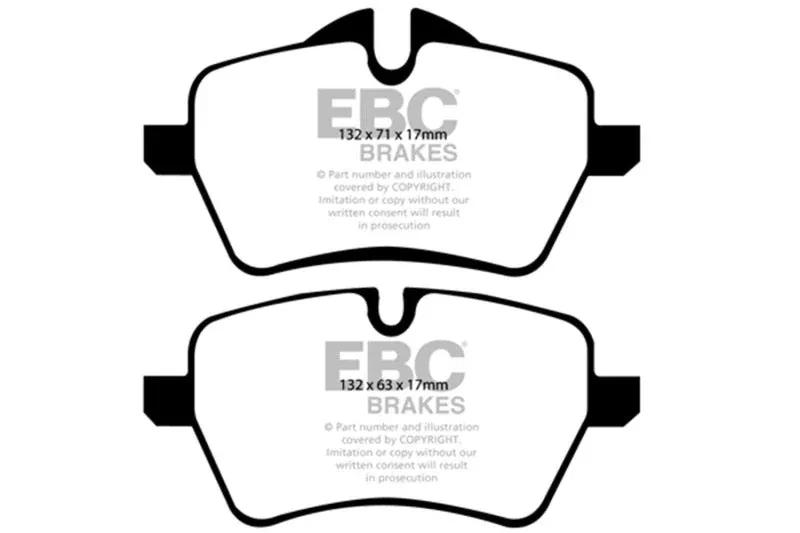 EBC Redstuff Front Brake Pads fits 2006-2016 Mini Cooper / 2016 Mini Cooper Clubman / 2011-2016 Mini Cooper Countryman / 2013-2016 Mini Cooper Paceman
