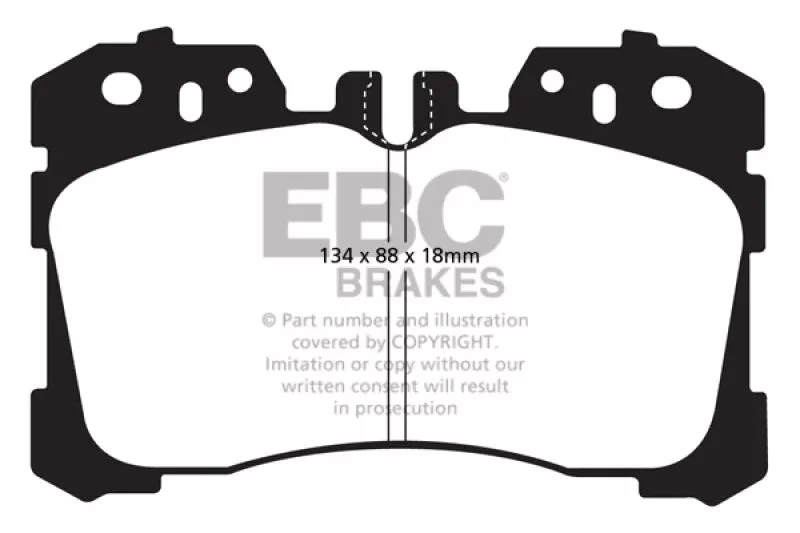 EBC Redstuff Front Brake Pads fits 2007-2017 Lexus LS460 / 2018-2023 Lexus LS500 / 2018-2023 Lexus LS500h / 2008-2016 Lexus LS600h