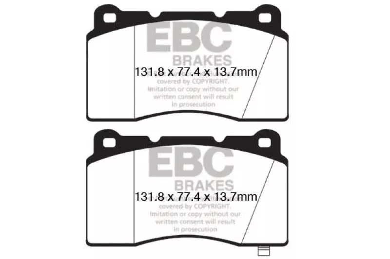 EBC Redstuff Front Brake Pads fits 2010-2016 Hyundai Genesis Coupe