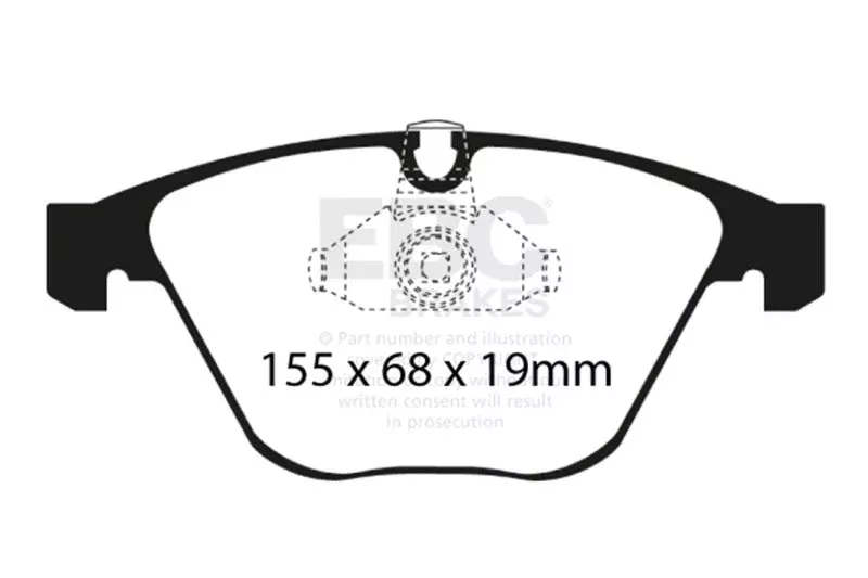 EBC Redstuff Front Brake Pads fits 2011 BMW 1 Series M / 2004-2007 BMW 525i / 2006-2007 BMW 525xi / 2008-2010 BMW 528i / 2009 BMW 528i xDrive / 2008 BMW 528xi / 2004-2007 BMW 530i / 2006-2007 BMW 530xi