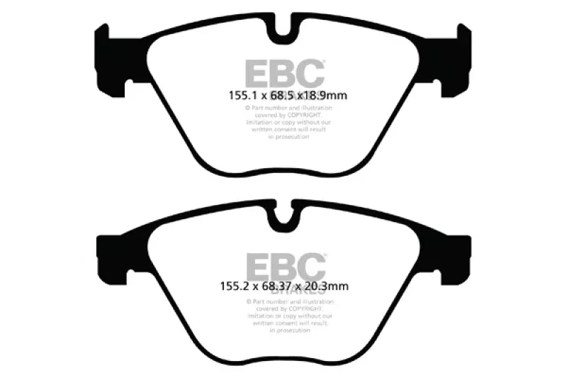 EBC Redstuff Front Brake Pads fits 2014-2016 BMW 535d xDrive / 2010-2016 BMW 535i / 2011-2016 BMW 535i GT xDrive / 2011-2016 BMW 535i xDrive