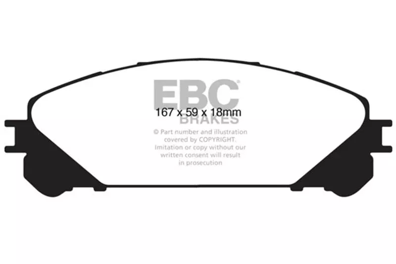 EBC Redstuff Front Brake Pads fits 2015-2017 Lexus NX200t / 2015-2017 Lexus NX200t F Sport / 2022-2023 Lexus NX250 / 2015-2021 Lexus NX300h