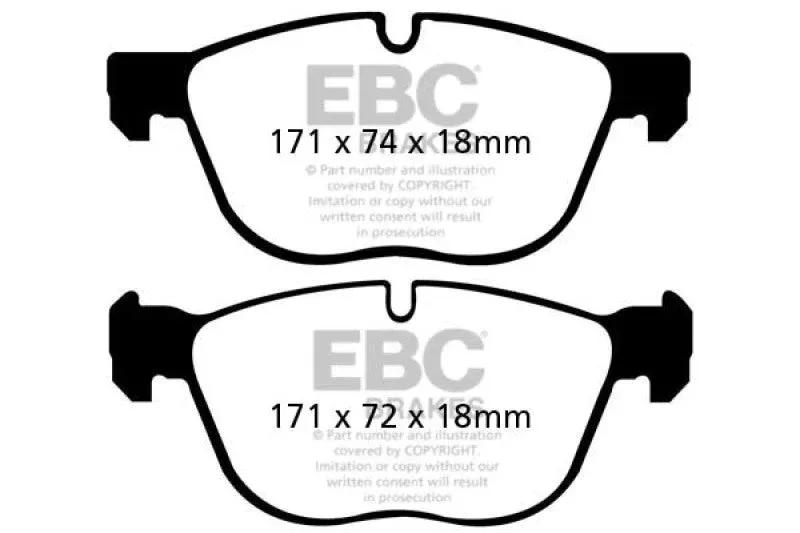 EBC Redstuff Front Brake Pads fits 2016-2019 BMW X4 / 2007-2018 BMW X5 / 2008-2019 BMW X6