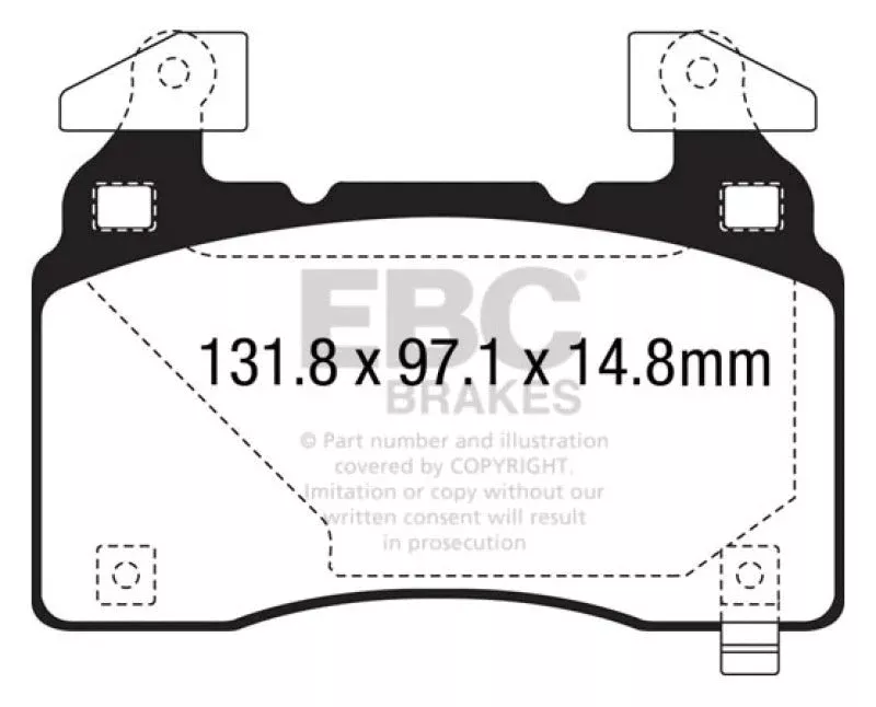 EBC Redstuff Front Brake Pads fits 2016-2022 Cadillac / Chevrolet / Tesla
