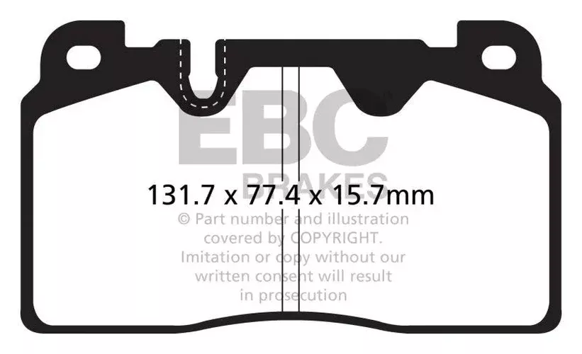 EBC Redstuff Front Brake Pads fits 2017-2018 Audi A6 Premium / 2017-2018 Audi A6 Premium Plus / 2018 Audi A6 Sport / 2017 Audi A6 Quattro Competition