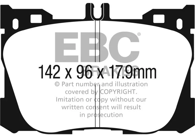 EBC Redstuff Front Brake Pads fits 2017-2021 Mercedes-Benz C43 Amg / 2016 Mercedes-Benz C450 Amg / 2019-2023 Mercedes-Benz CLS450 / 2017-2019 Mercedes-Benz E300 / 2020-2023 Mercedes-Benz E350