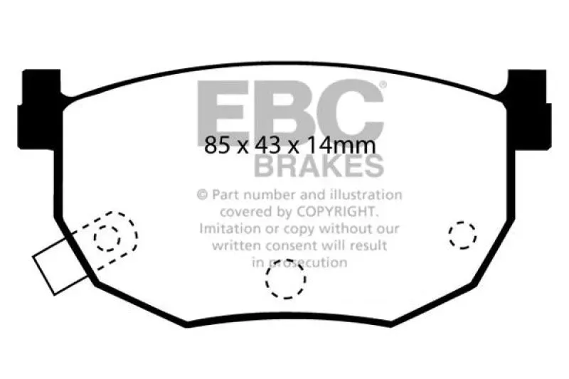 EBC Redstuff Rear Brake Pads fits 1999-2006 Hyundai Elantra GL, GLS, GT, Limited