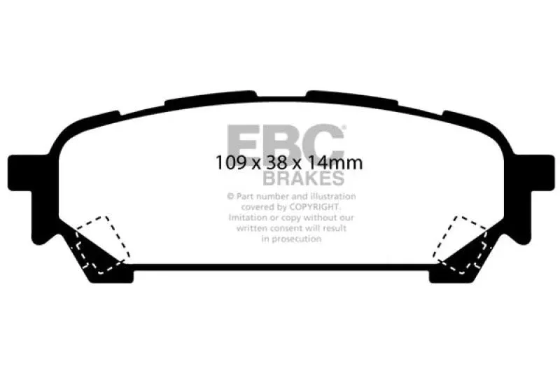 EBC Redstuff Rear Brake Pads fits 2006 Saab 9-2X 2.5i / 2005-2006 Saab 9-2X Aero / 2005 Saab 9-2X Linear / 2008 Subaru Forester Sports 2.5 X