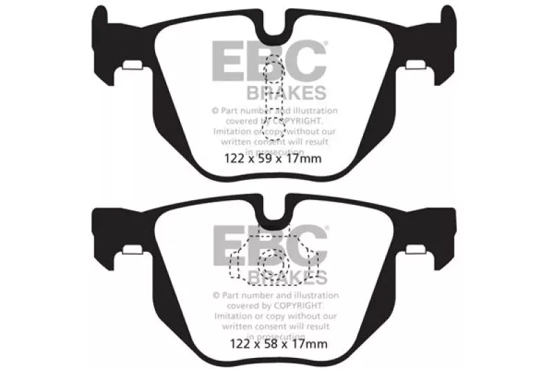 EBC Redstuff Rear Brake Pads fits 2009-2018 BMW X5 / 2015-2019 BMW X6