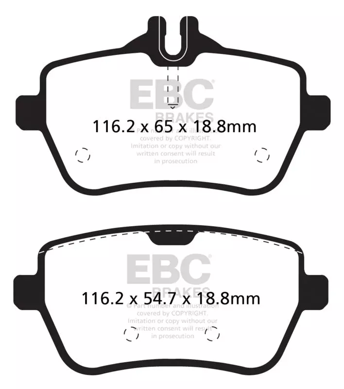 EBC Redstuff Rear Brake Pads fits 2014-2020 Mercedes-Benz S-Class / Maybach S-Class, SL-Class