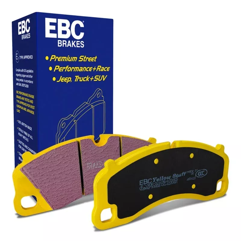 EBC Yellowstuff Front Brake Pads (Cast Iron Rotor only) fits 2020-2022 Porsche 718 Boxster / 2020-2023 Porsche 718 Cayman / 2013-2023 Porsche 911 / 2016 Porsche Cayman